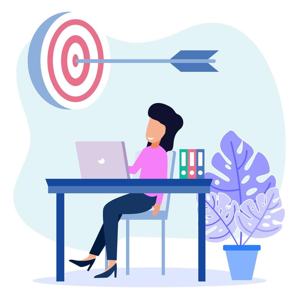 illustrationgraphiccartooncharacterofbusinesstargetaccuracyvector_a0nzc_980