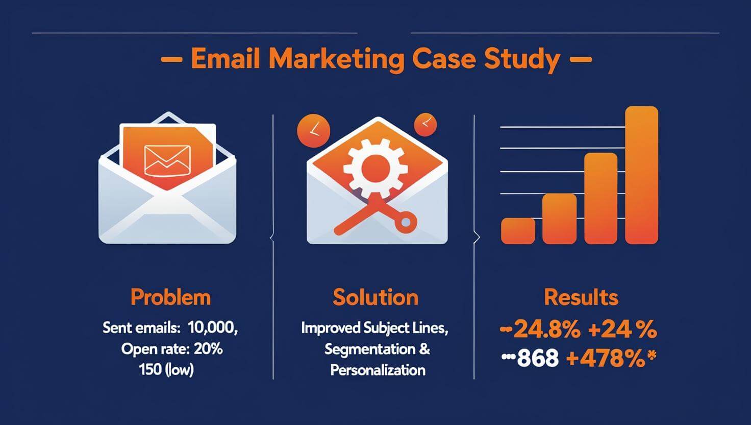 ImageGenerationPromptforEmailMarketingCaseStudyInfographicDescriptionCleanandprofessionalinfographichighlightinganEmailMarketingcampaigncasestudyinthreesectionsProblemSolutionResults_m1nzm_1472