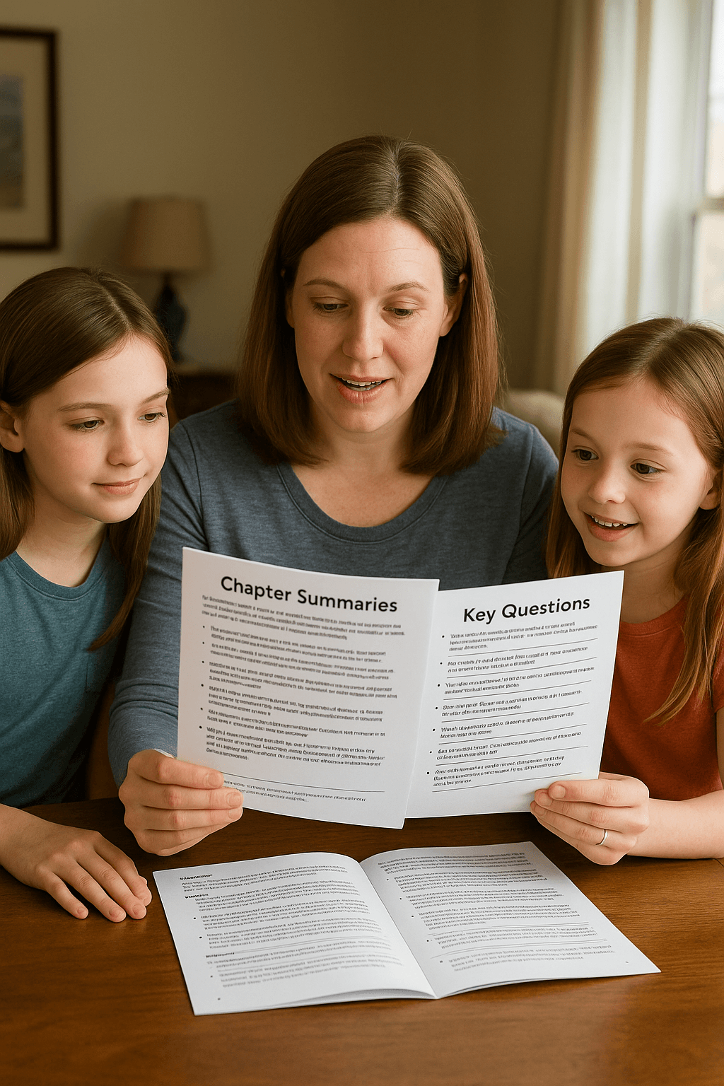 Parent helping child with homework