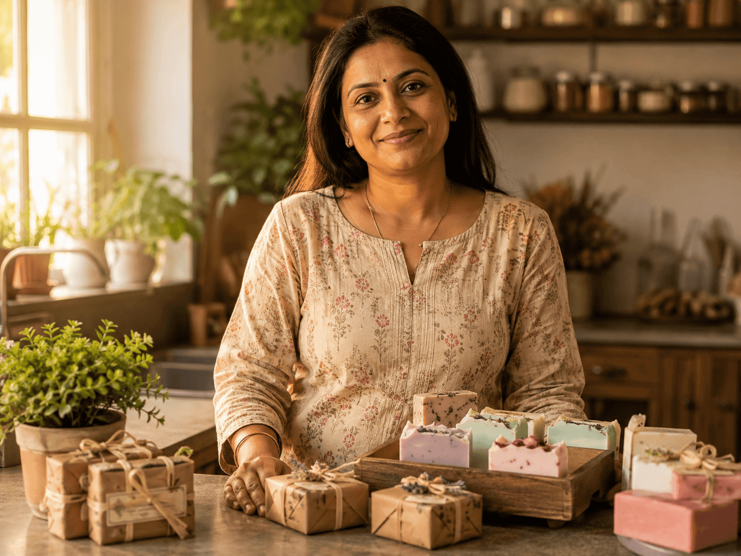 Handmade soap making at home