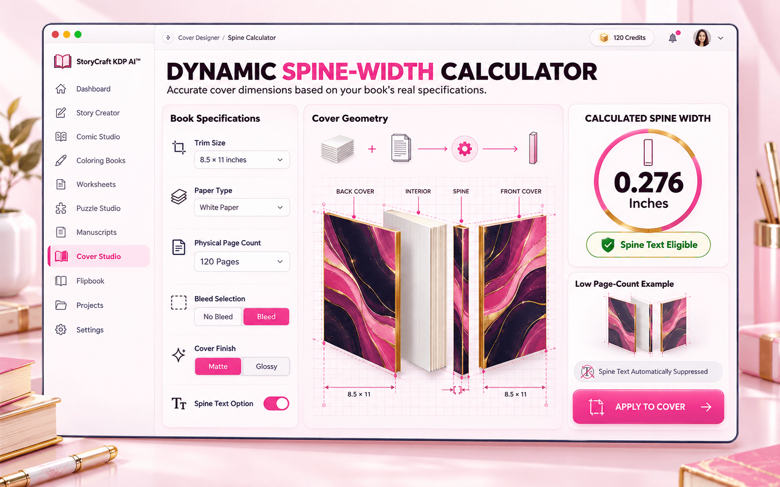 Dynamic Spine Width Calculator