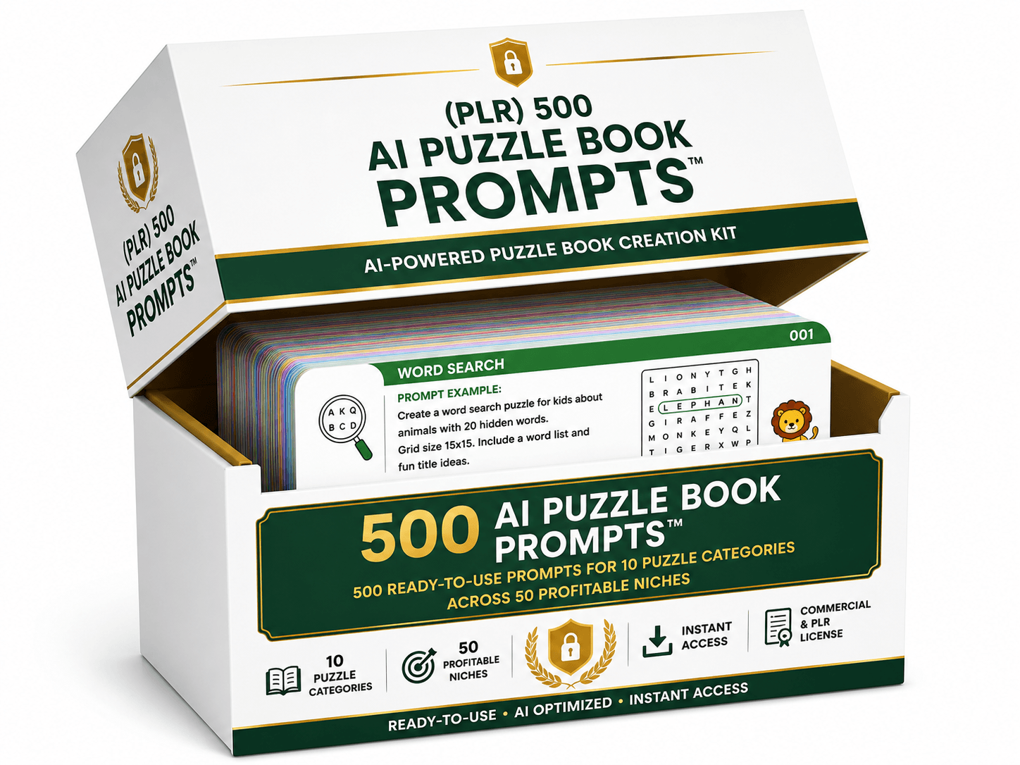 500 AI Puzzle Book Prompts Dashboard Overview