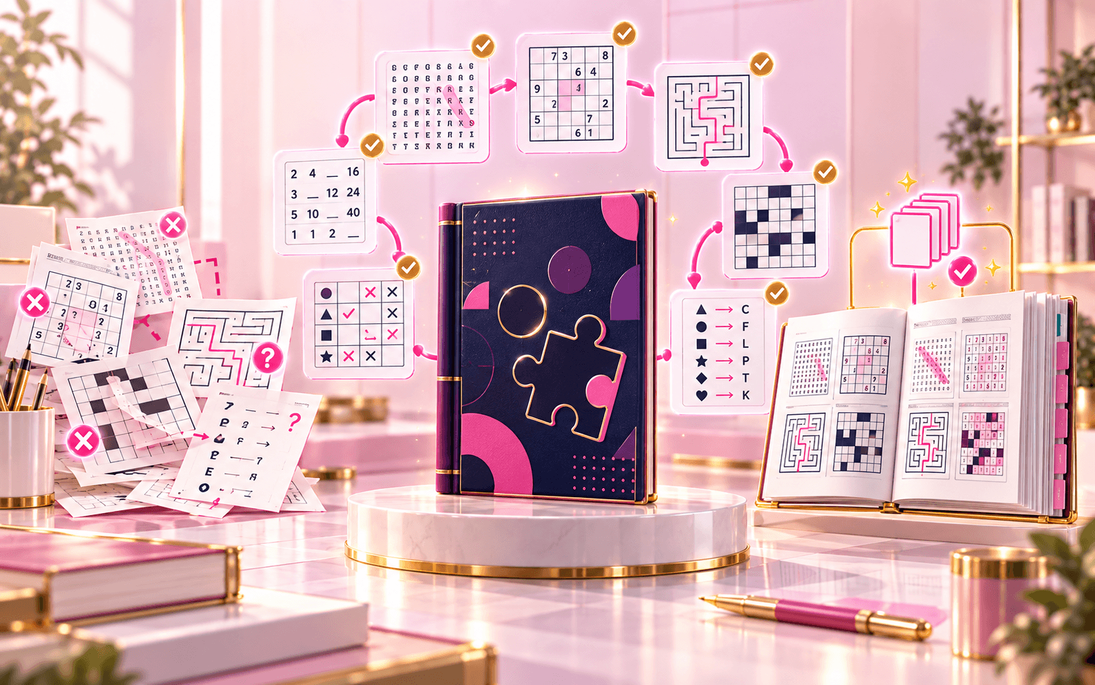 Puzzle and answer key production