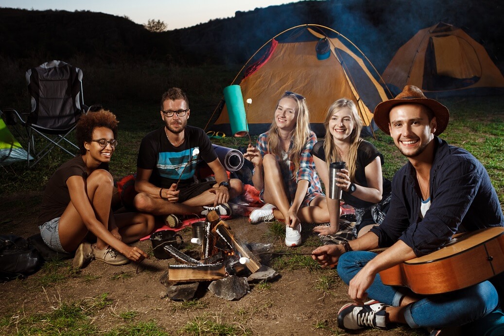 camping with travelers