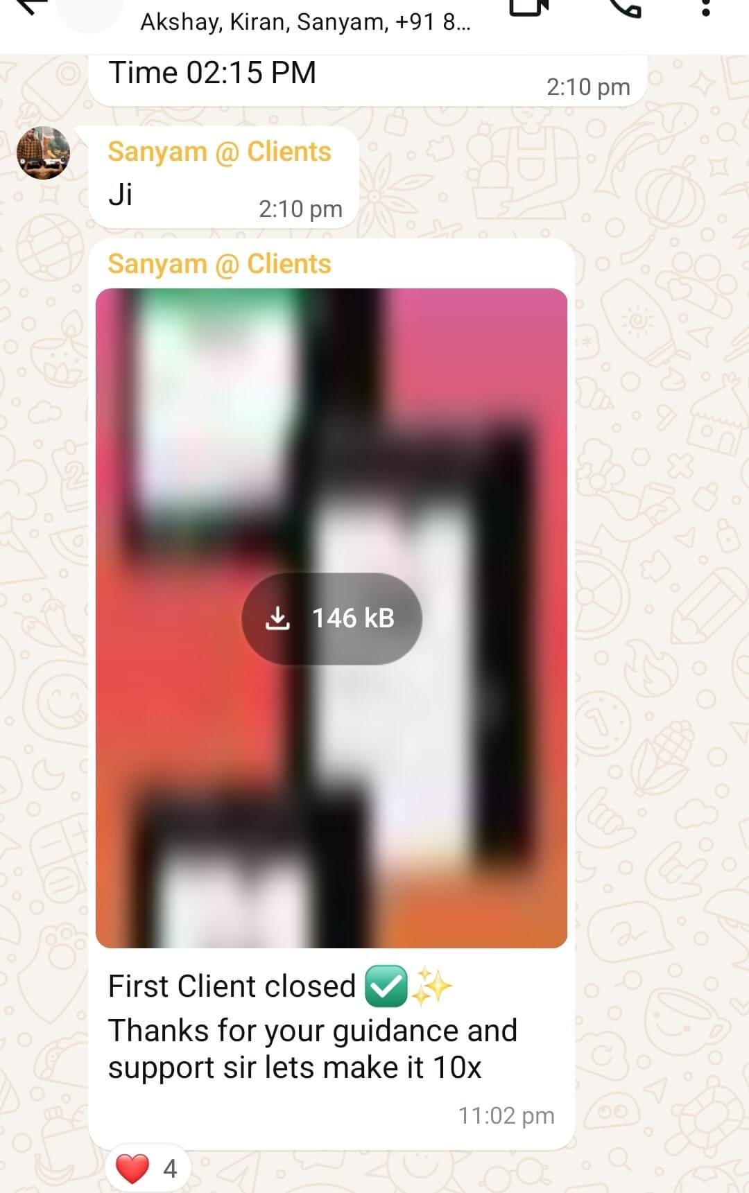 Client message appreciating done-for-you funnel system by Gajendra