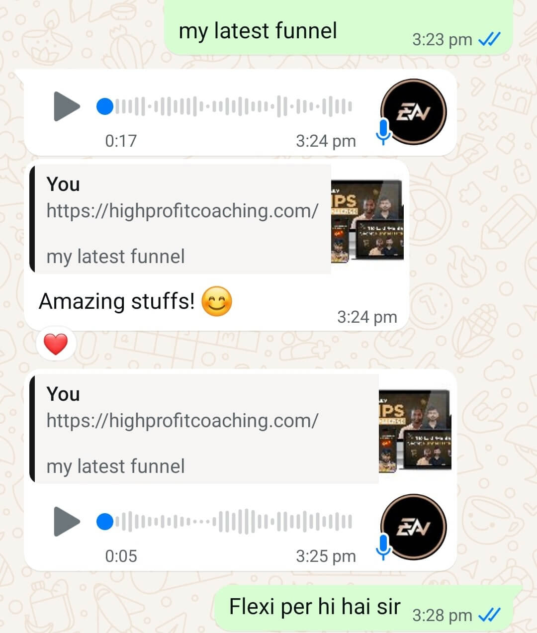 Client feedback screenshot praising performance marketing and funnel work by Gajendra