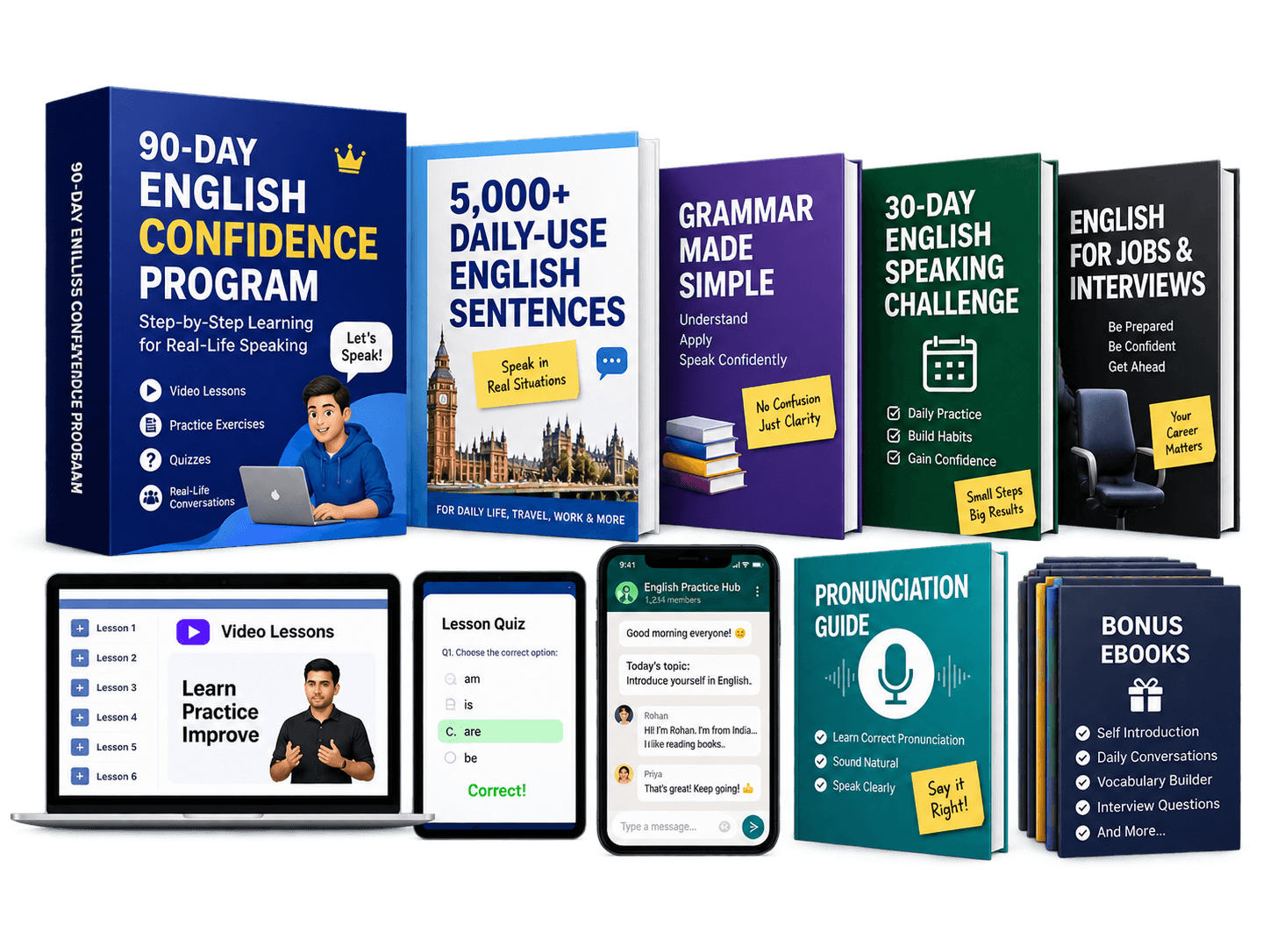 Arpit English 90-Day Confidence Program — course preview mockup
