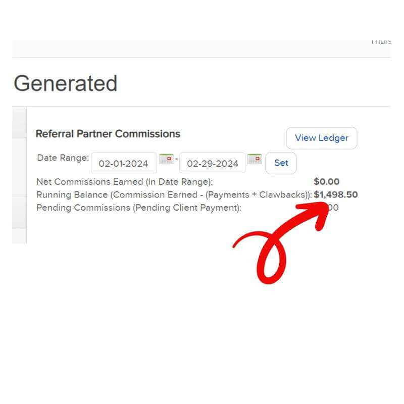 $1,500 single-buyer commission screenshot