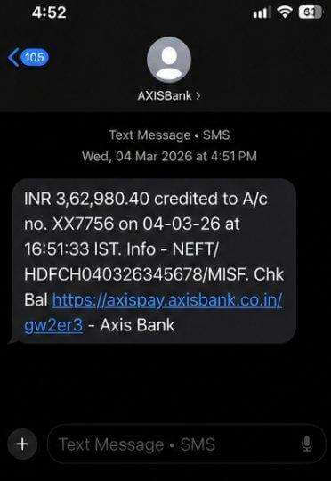 Bank transfer — ₹3,62,980