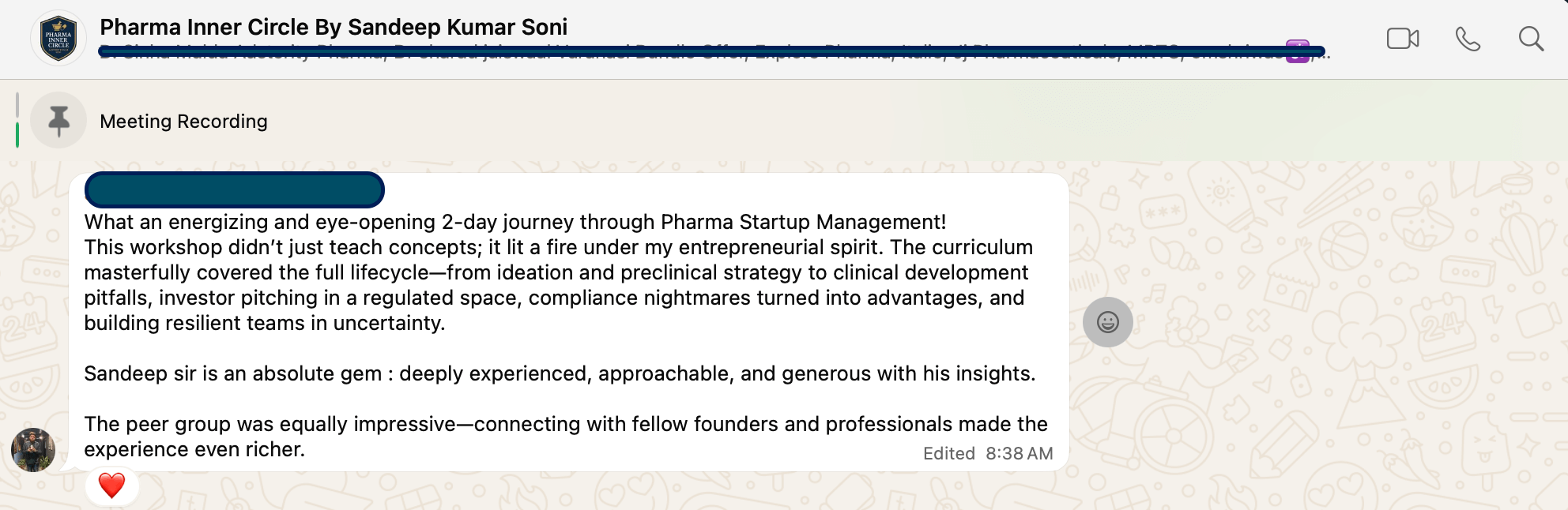 Review from pharma professional in Sandeep Kumar Soni community