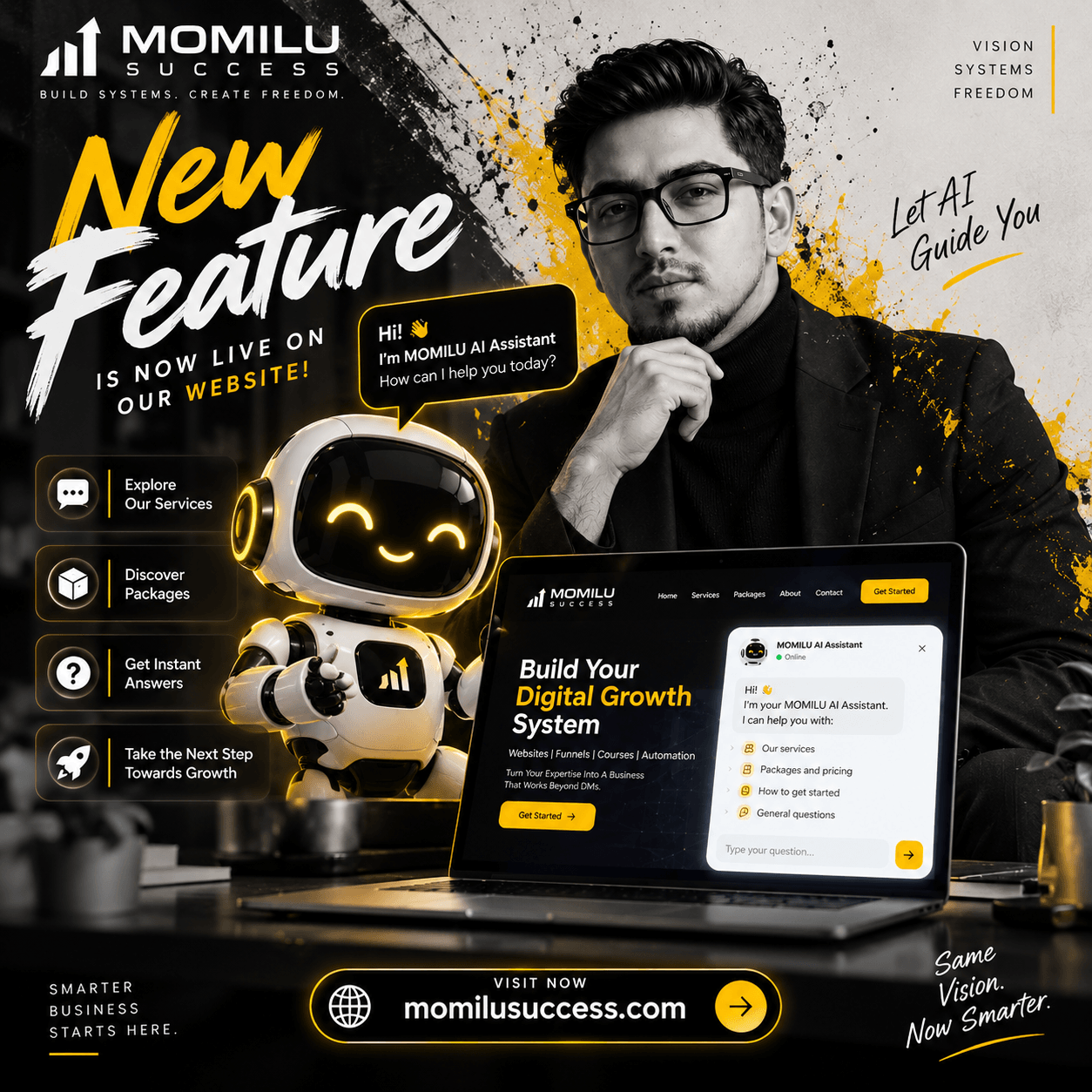 MOMILU SUCCESS: your expertise, your digital growth. Websites, sales funnels and AI automation