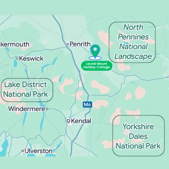 Map showing 8 Laurel Mount between the Lake District, North Pennines and Yorkshire Dales