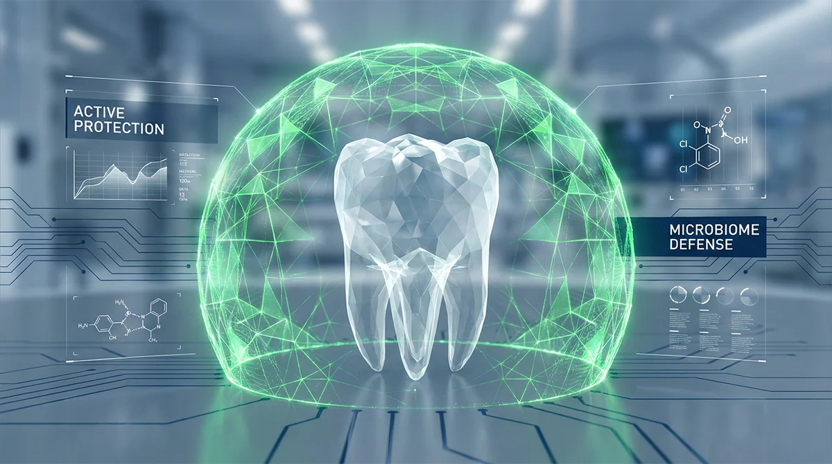 Protective oral microbiome defense system visualization