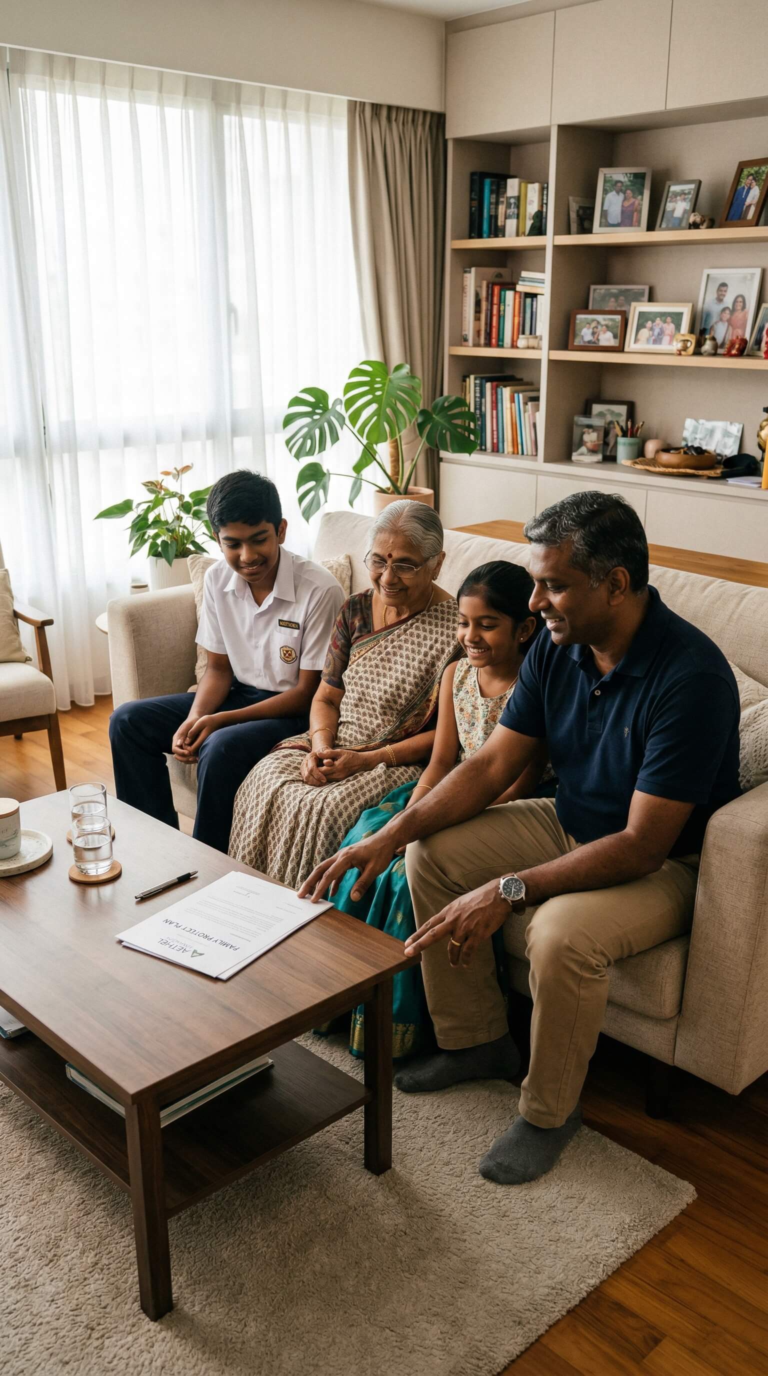 Indian family with grandmother