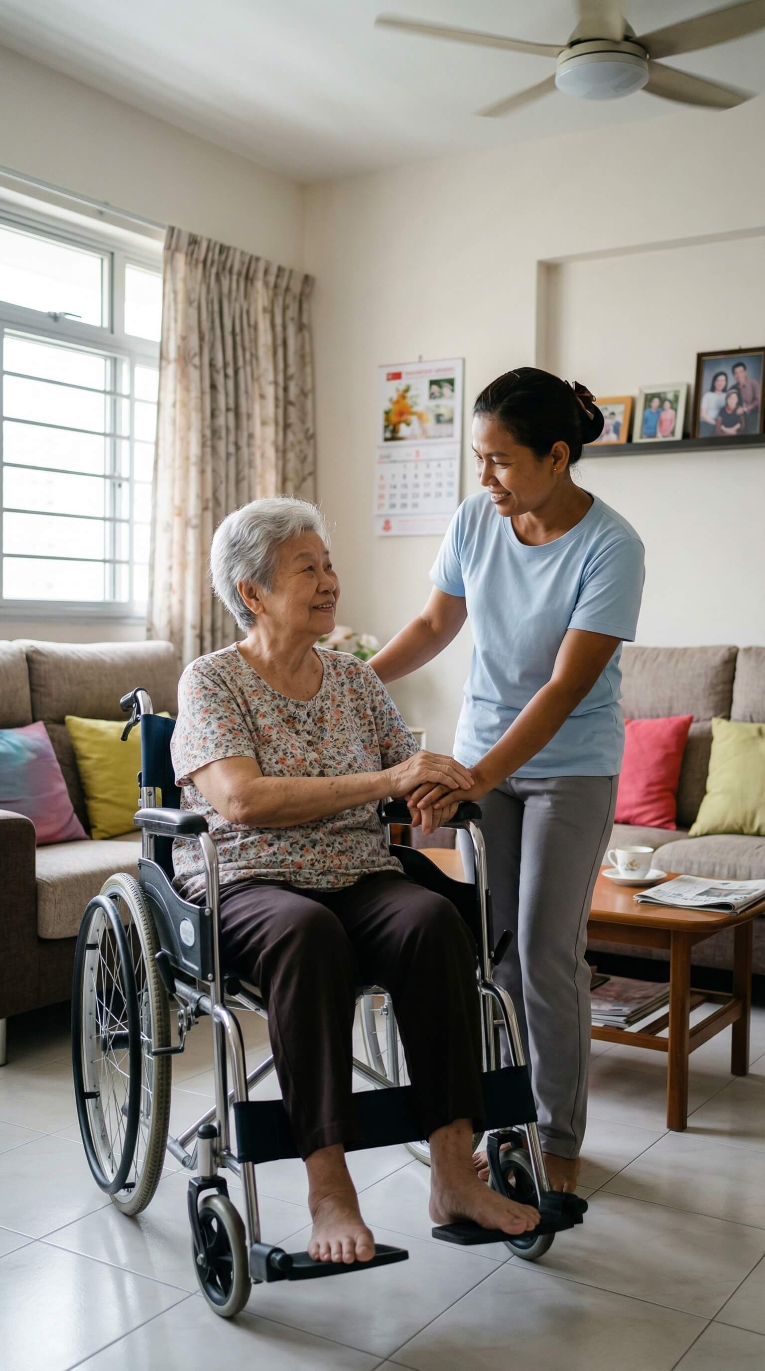 Trusted maid helping a family at home