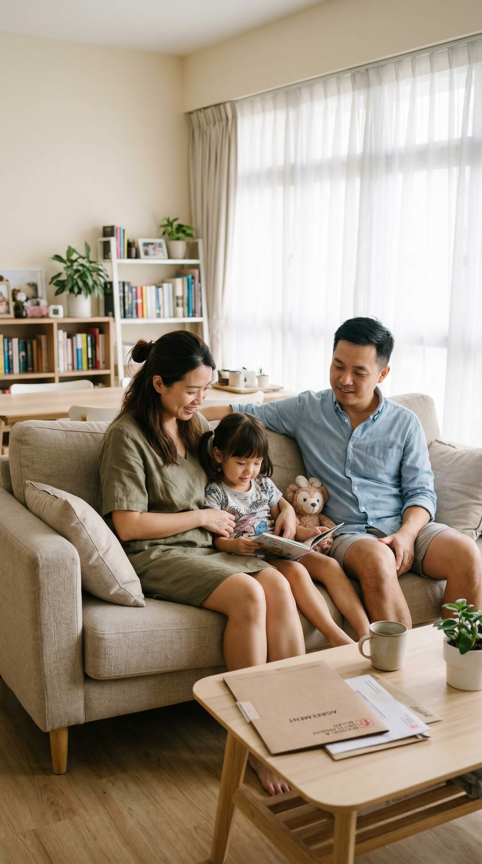 Young Chinese family with daughter