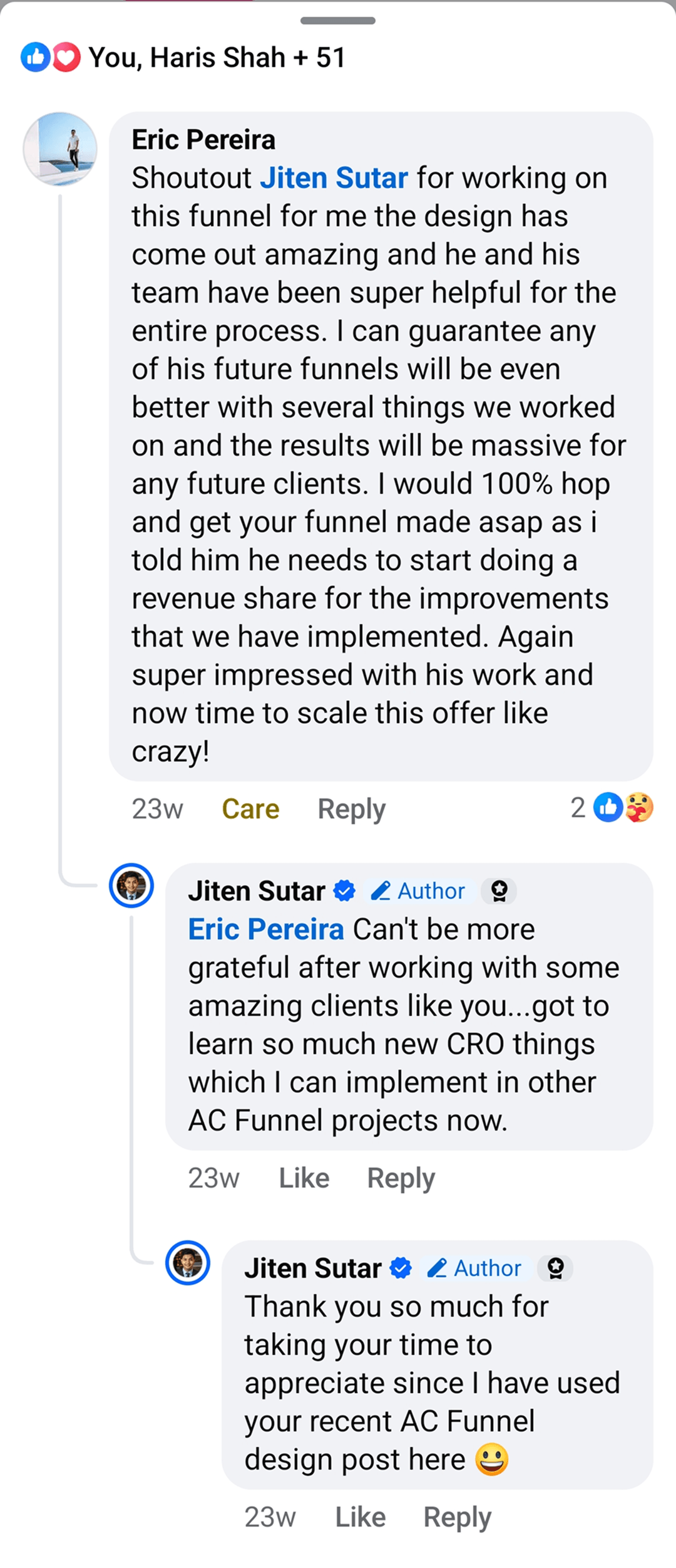 Customer testimonial