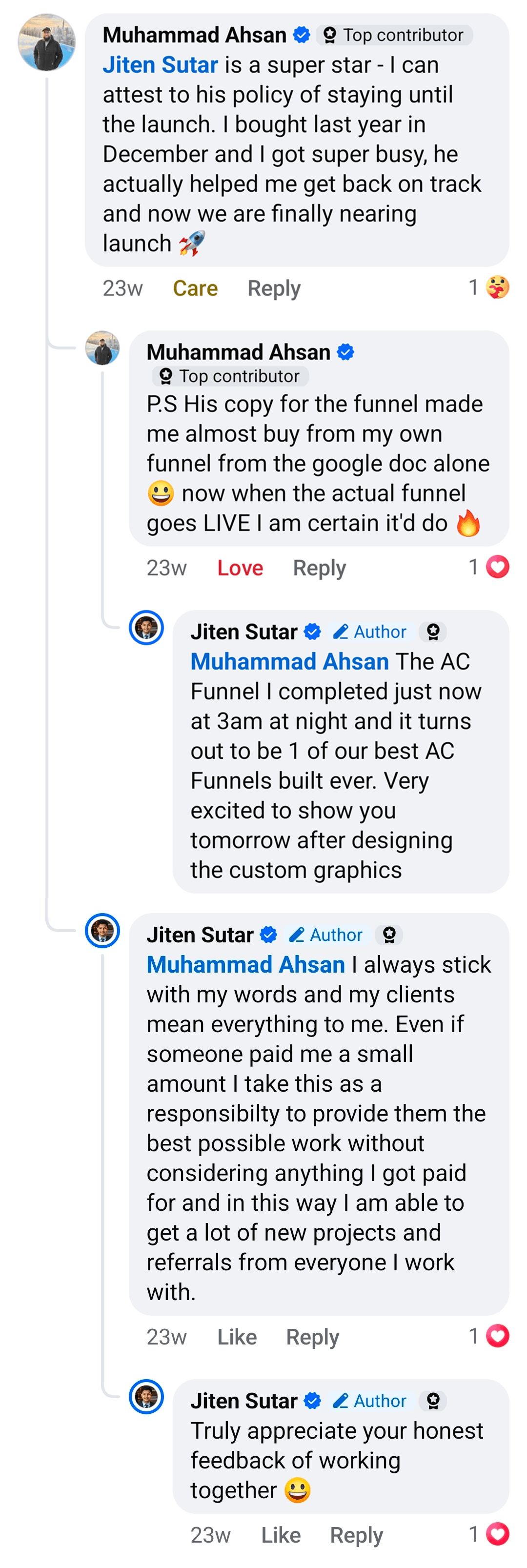 Customer testimonial