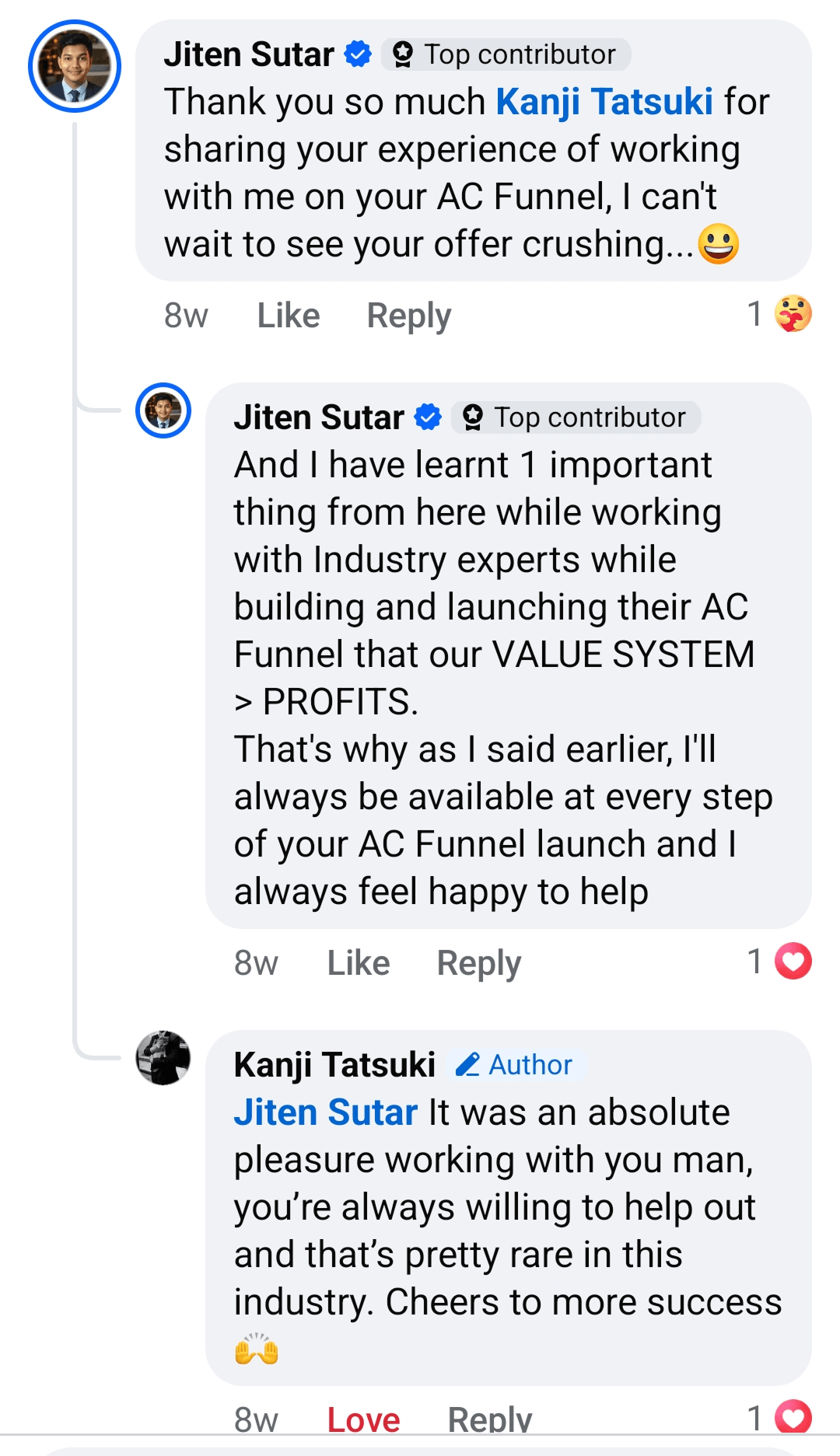 Customer testimonial