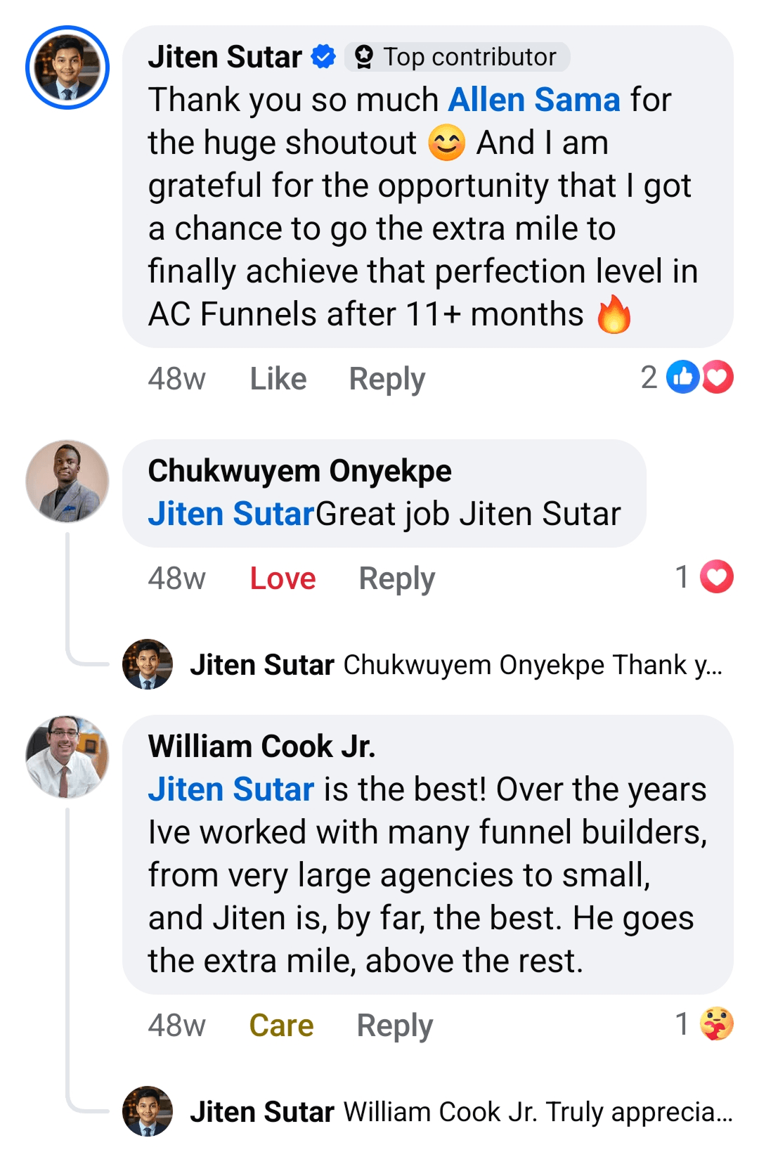 Customer testimonial