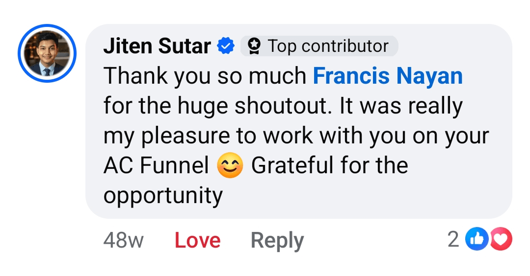 Customer testimonial