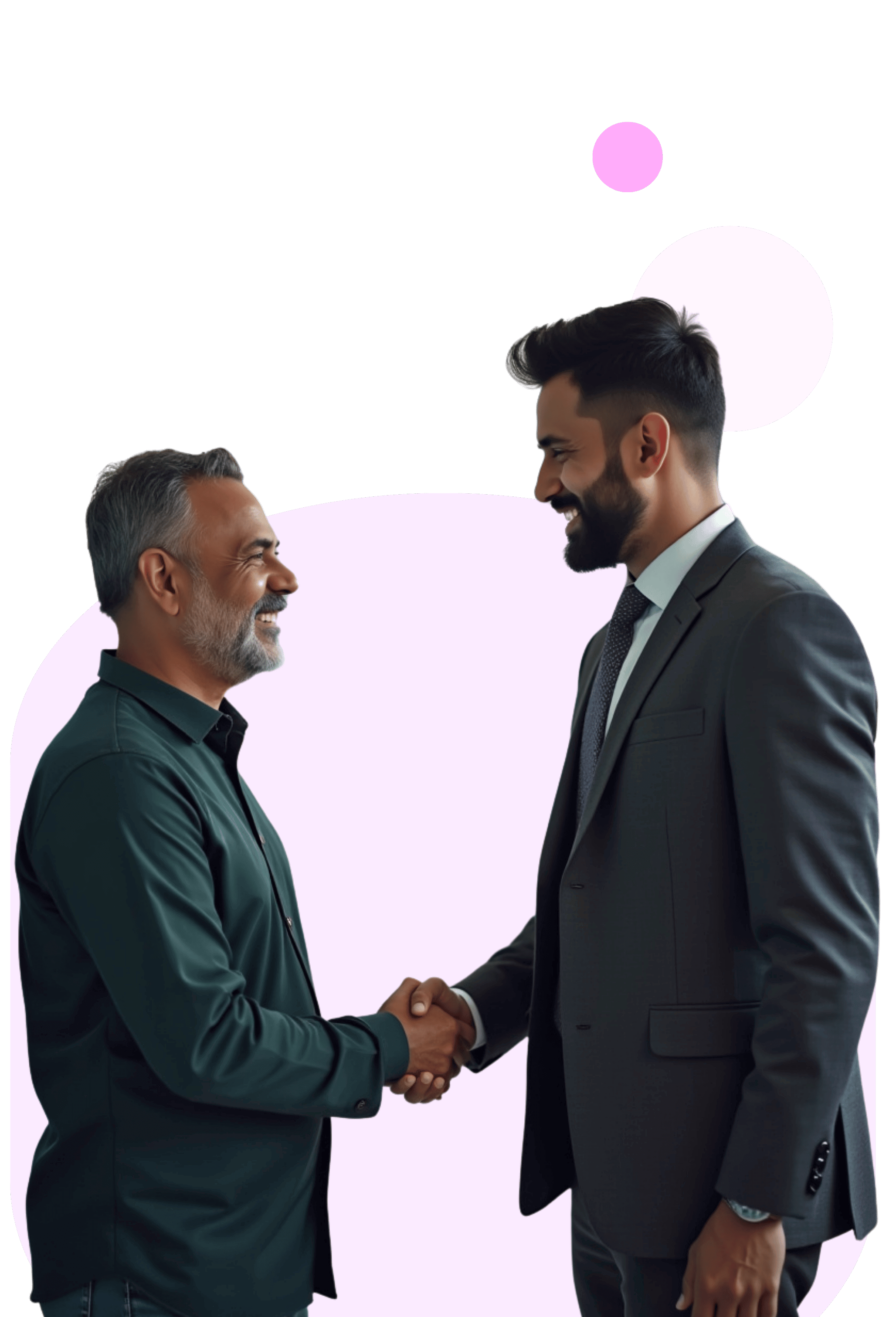 AnIndianhealthcareconsultantoremployeedressedinaprofessionalyetapproachableoutfitformalshirtorsmartcasualattirewarmlyshakinghandswithahappyIndianpatient_awnta_2056