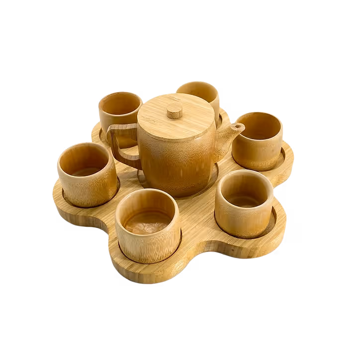 Bamboo7PieceLotusFlowerTeaSetwithTrayOEMBambooLivingroomBambooProductsIntern_yyotm_704