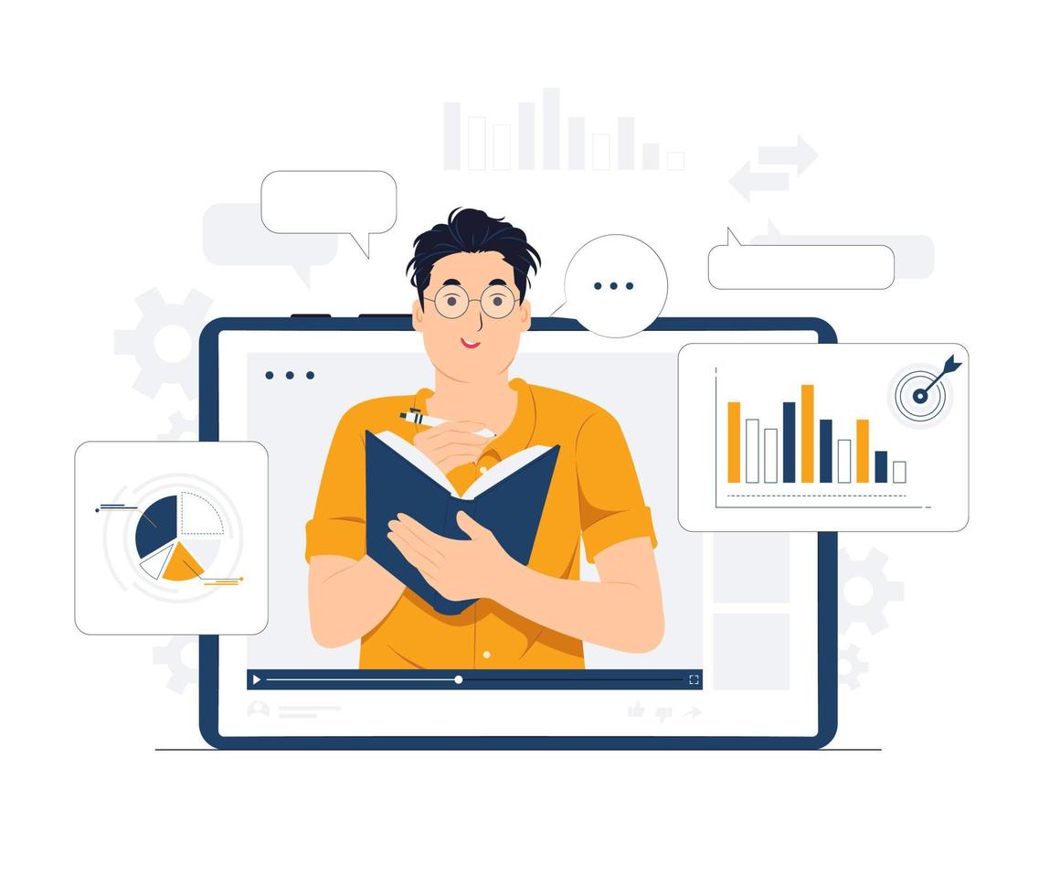 studentholdingbookandpenstudyfromonlinetutorialwebinarwithtabletconceptillustrationfreevector_k5mdq_1137