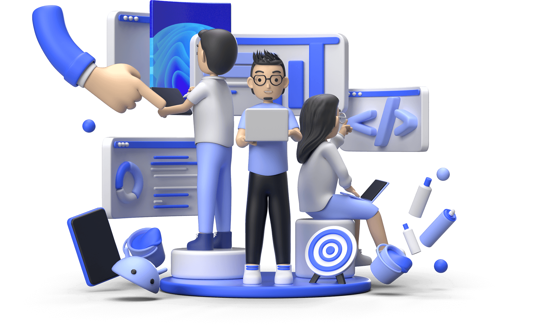 gznje_1885_3dremoteworkerheroillustrationwithtalents