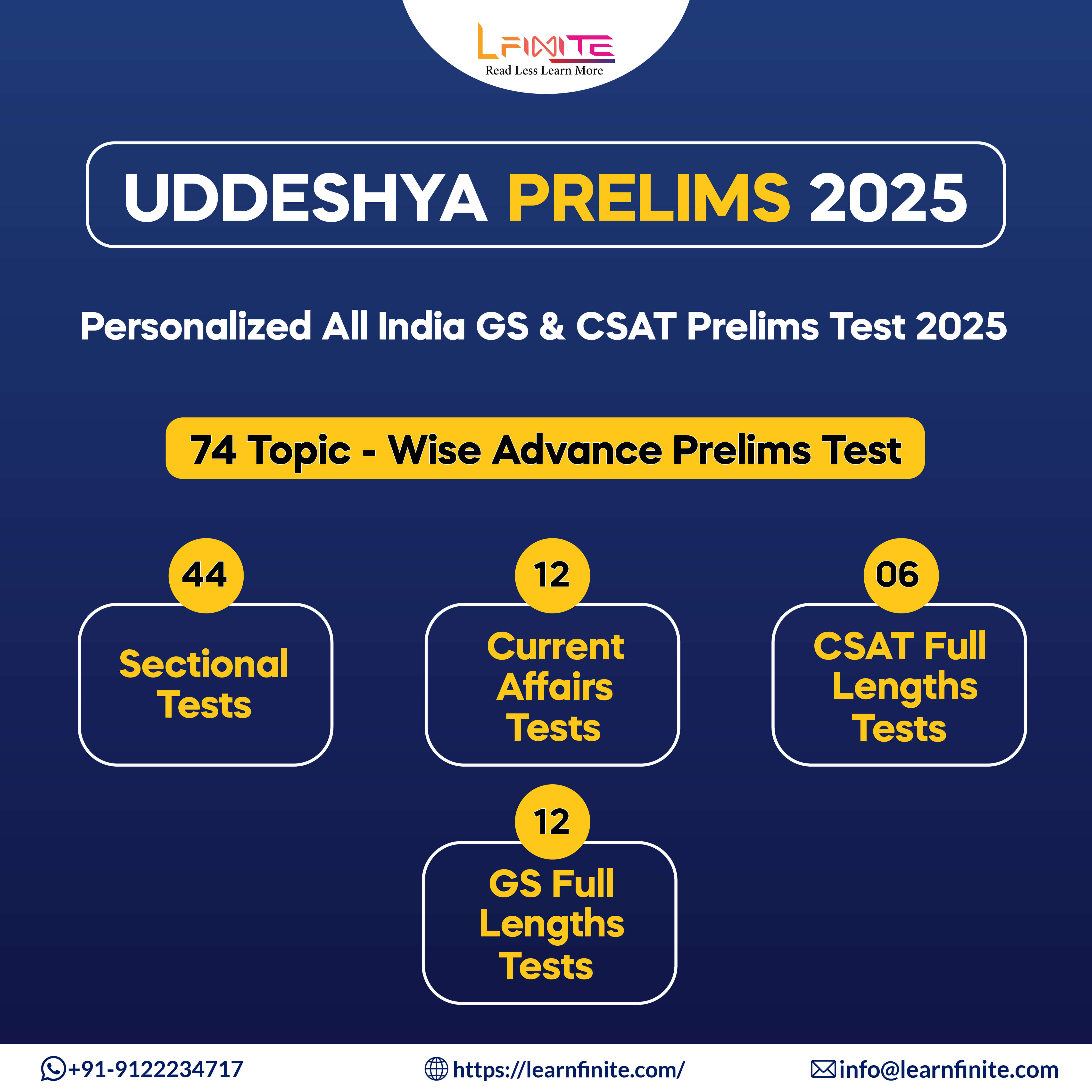 UDDESHYA Test 2025 [74 Topic - Wise Advanced Prelims Tests]