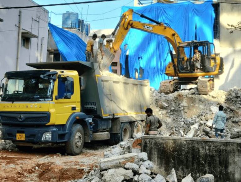 Demolition crew at work in Bangalore
