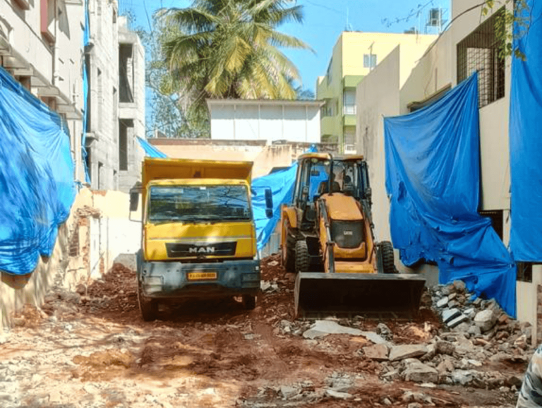Demolition site clearance in Bangalore