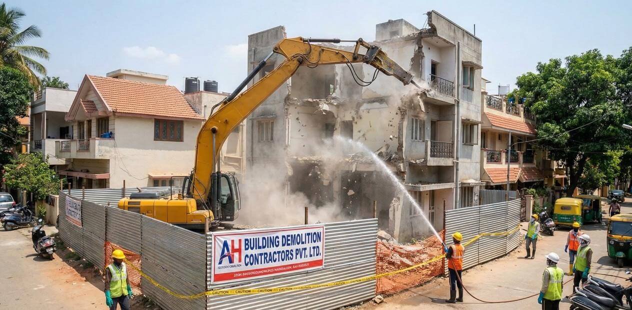 Building demolition project in Bangalore by AH Demolition