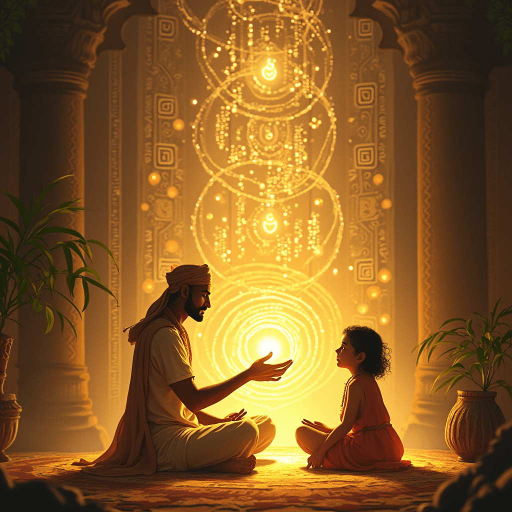 createabeautifulandmysticalillustrationofanindiannumerologistsittingcrossleggedinatruiumdndbz8uwfvbniruq1_mxmza_1024