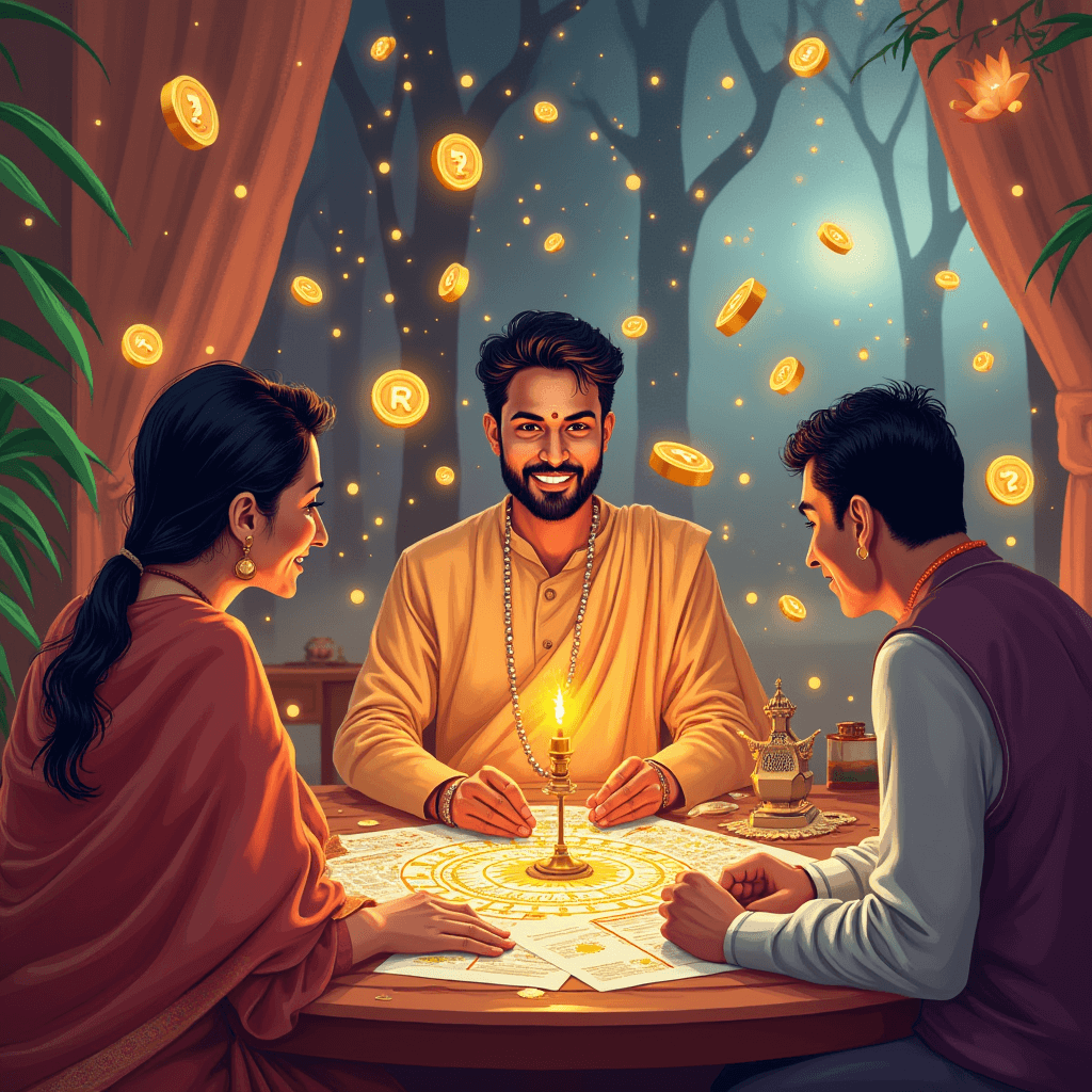 illustrateavibrantsceneofanindiannumerologistconductingaconsultationatarichlydetailed8rrtw3p6gm403lin4tsn1_iymtu_1024