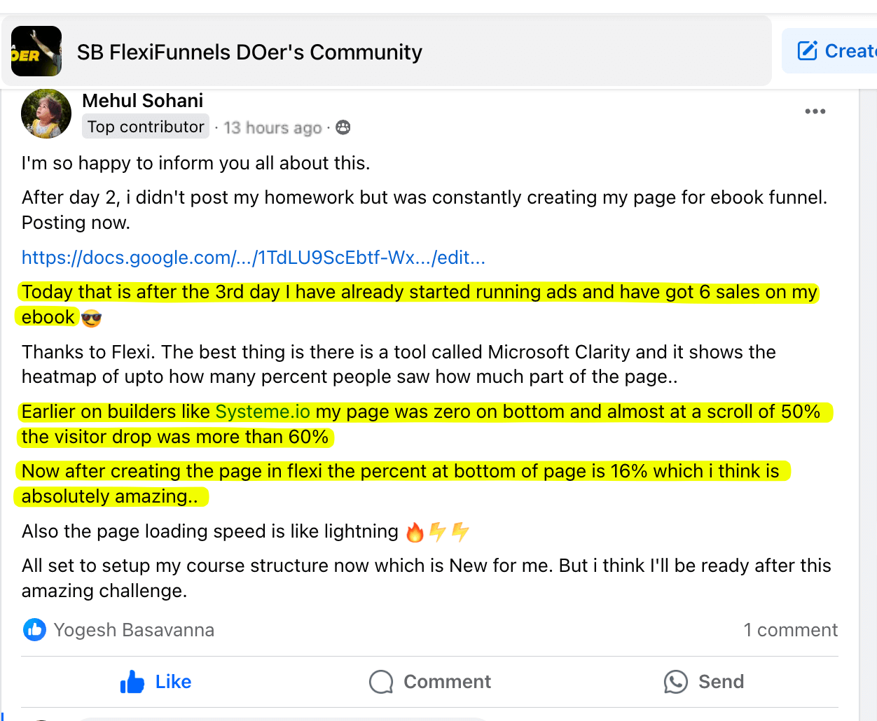 FlexiFunnels customer feedback screenshot 17