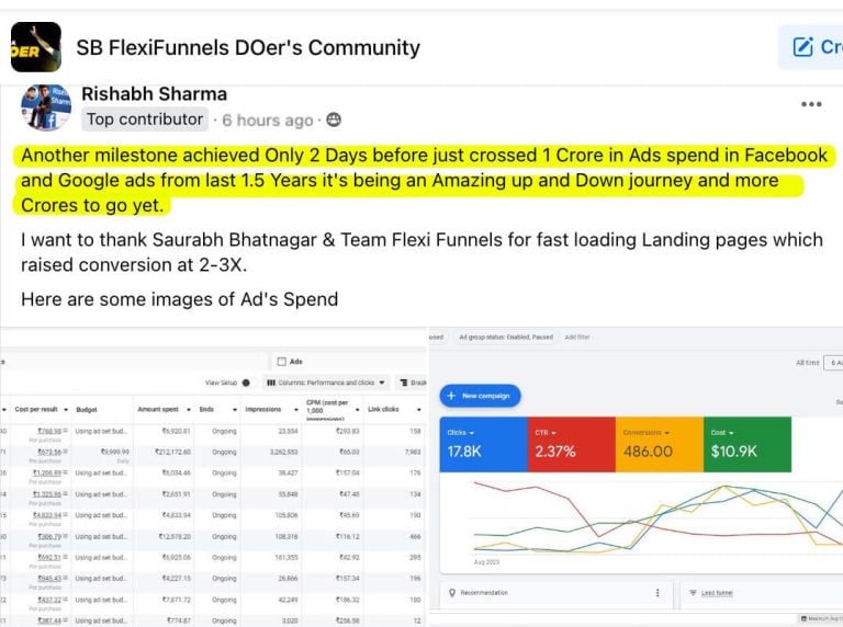 FlexiFunnels customer feedback screenshot 10