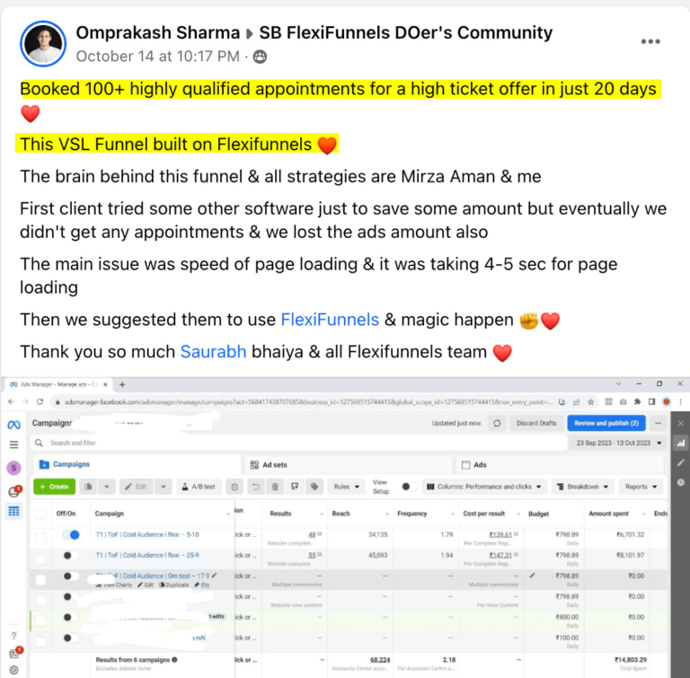 FlexiFunnels customer feedback screenshot 14