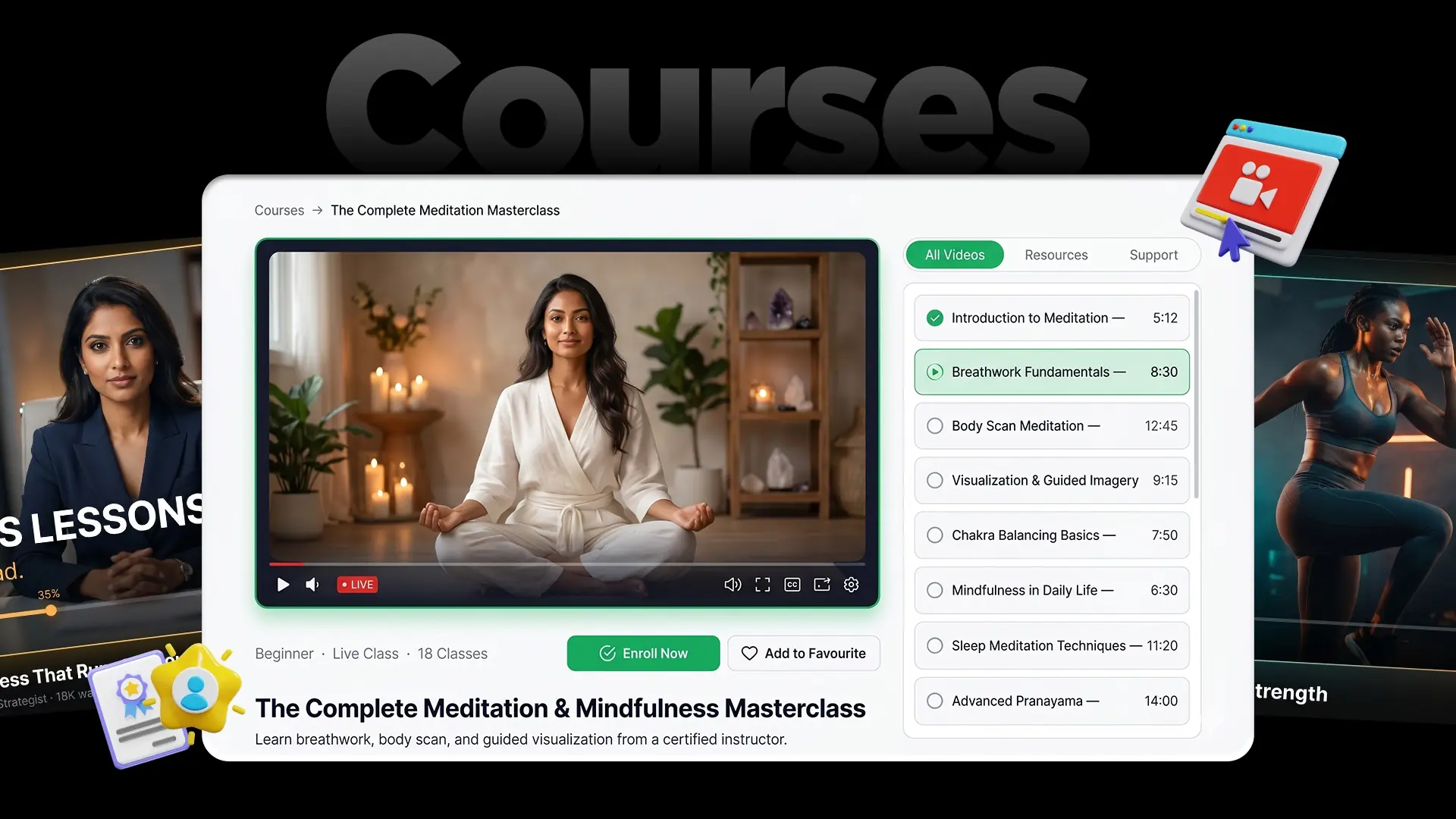 FlexiFunnels courses and membership area