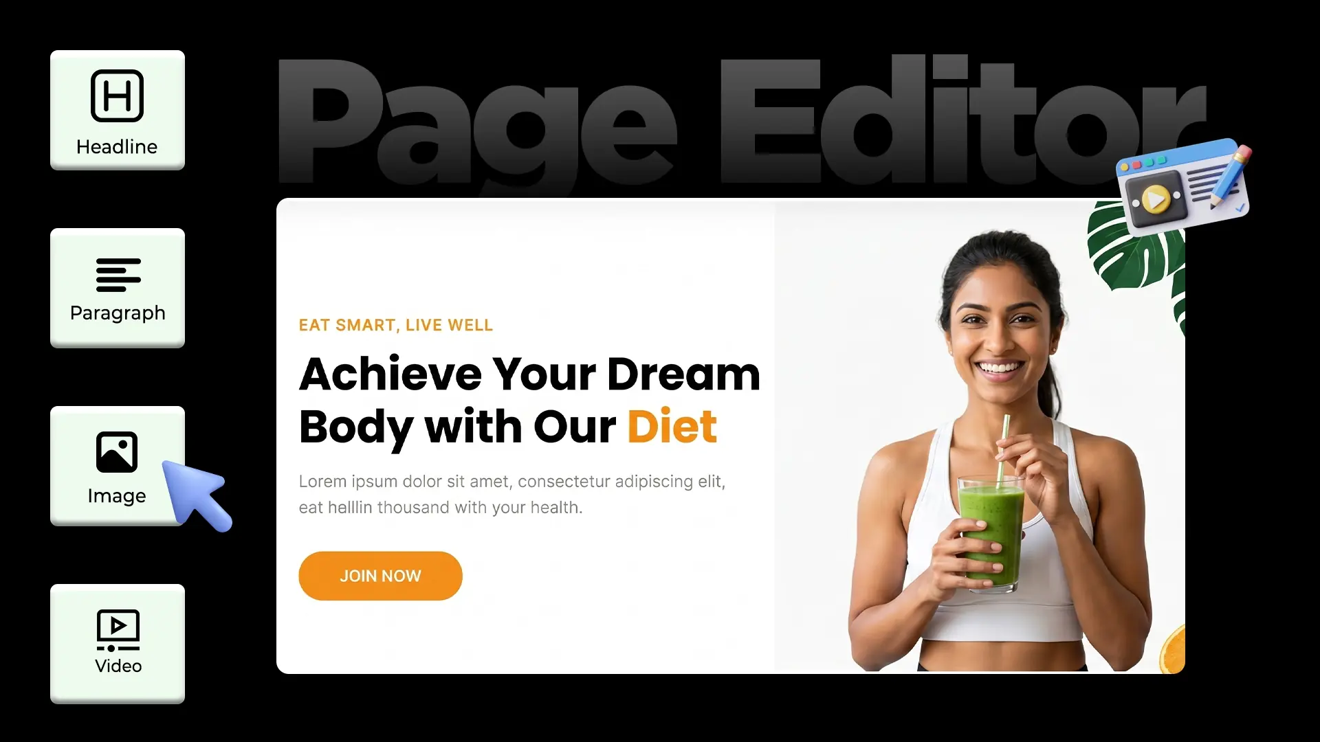 FlexiFunnels drag and drop page editor