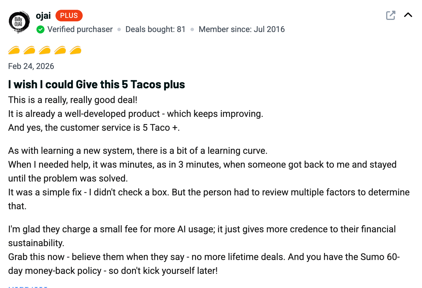 FlexiFunnels customer review screenshot