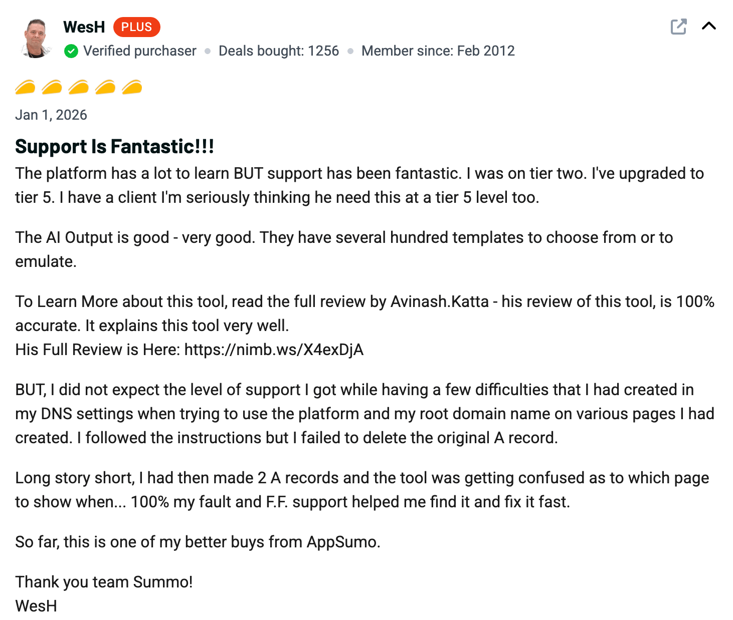 FlexiFunnels customer review screenshot