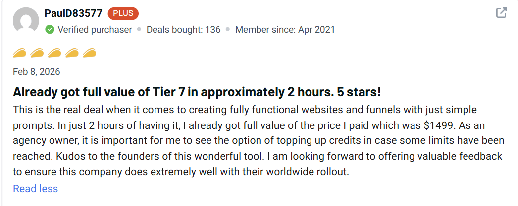 FlexiFunnels customer review screenshot