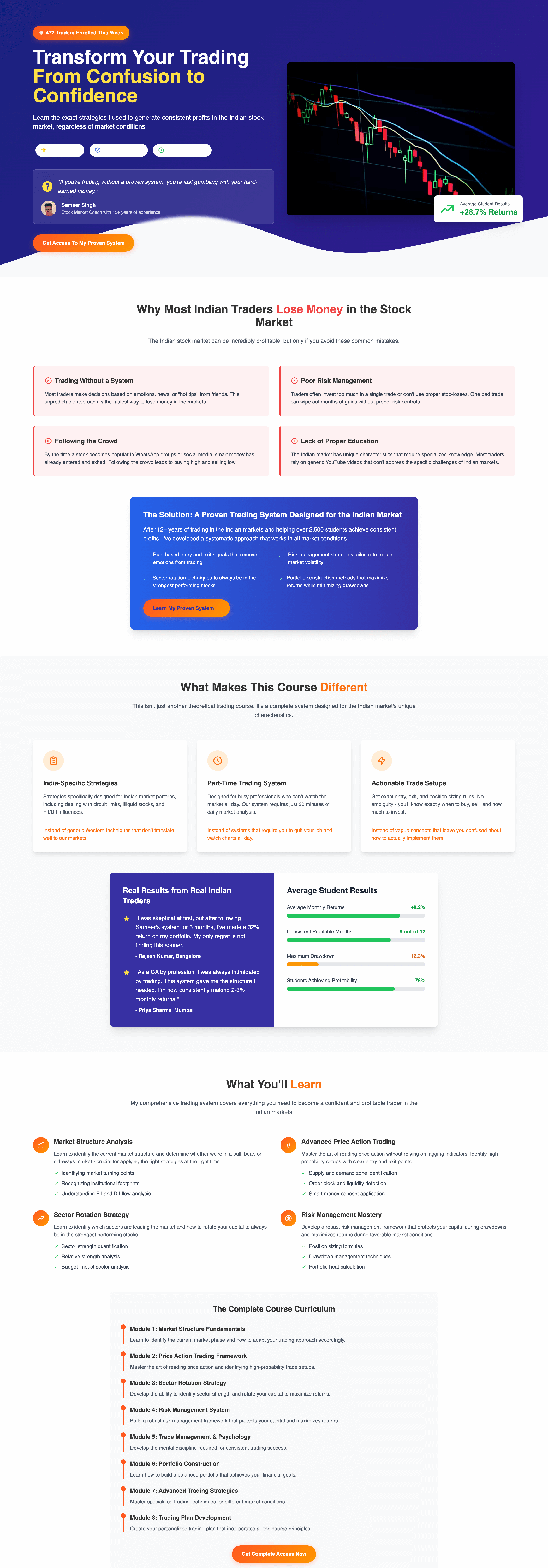 AI-generated coaching program sales page