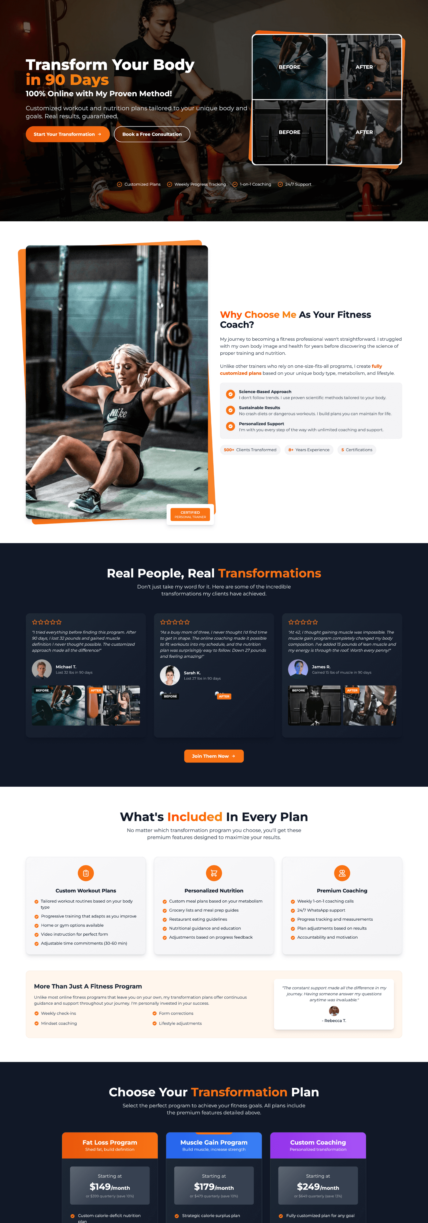 AI-generated gym and fitness studio website