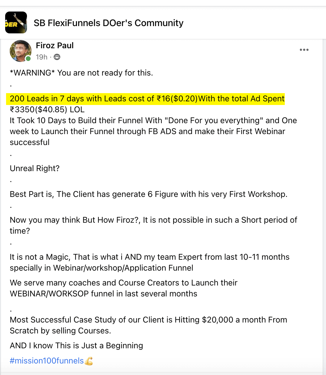 mzmdu_1076_FirozPaul200leadsin7daysFunnelresultsFrelancer