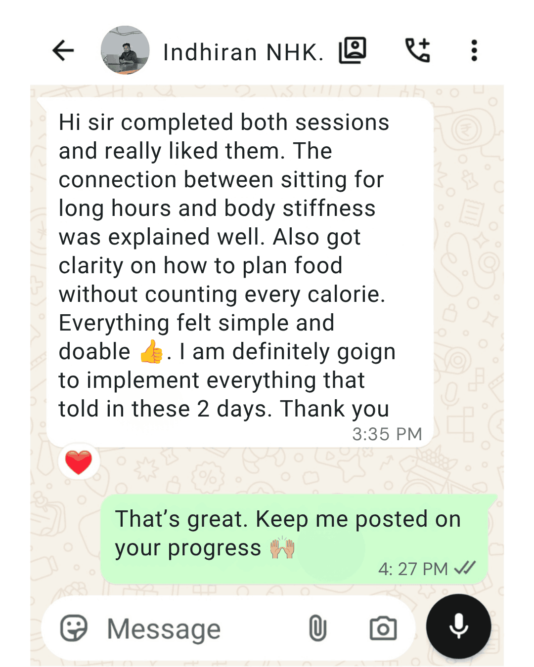 Workshop attendee review 15