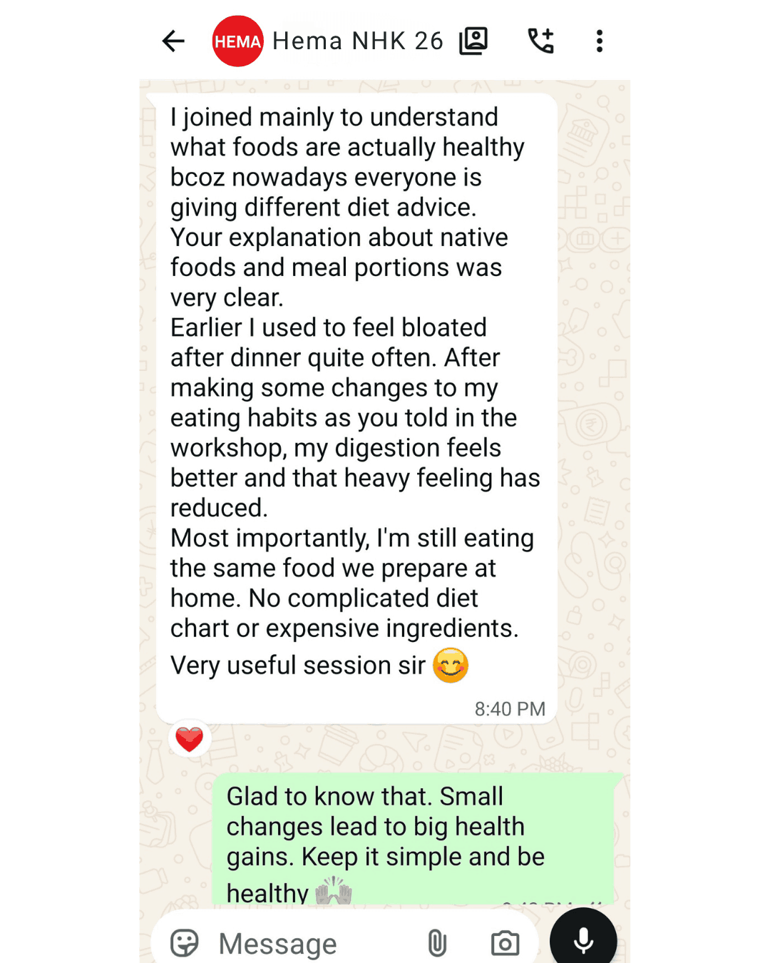 Workshop attendee review 9
